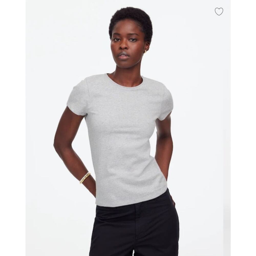 NWT Madewell Essential Slim Tee in Lightweight Cotton Grey S